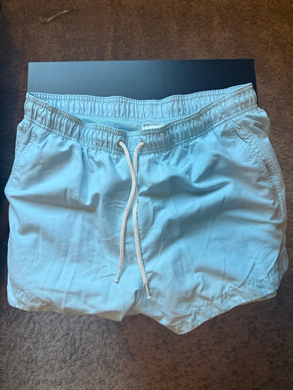 H&M Sky Blue Swim Shorts with White Drawstring